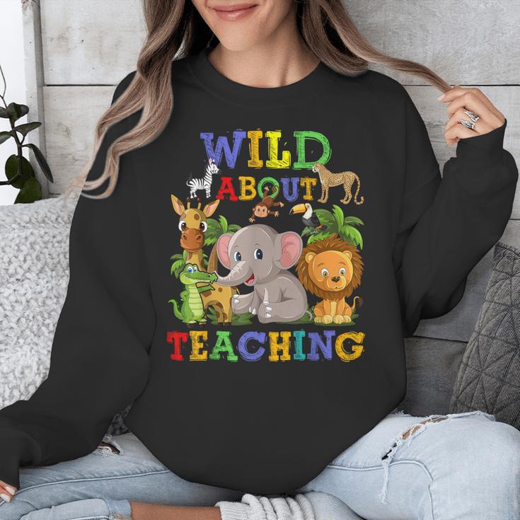Wild About Teaching Safari Jungle School Teacher Unisex Sweatshirt, funny design Wild About Teaching Safari Jungle School Teacher Unisex Sweatshirt, funny design