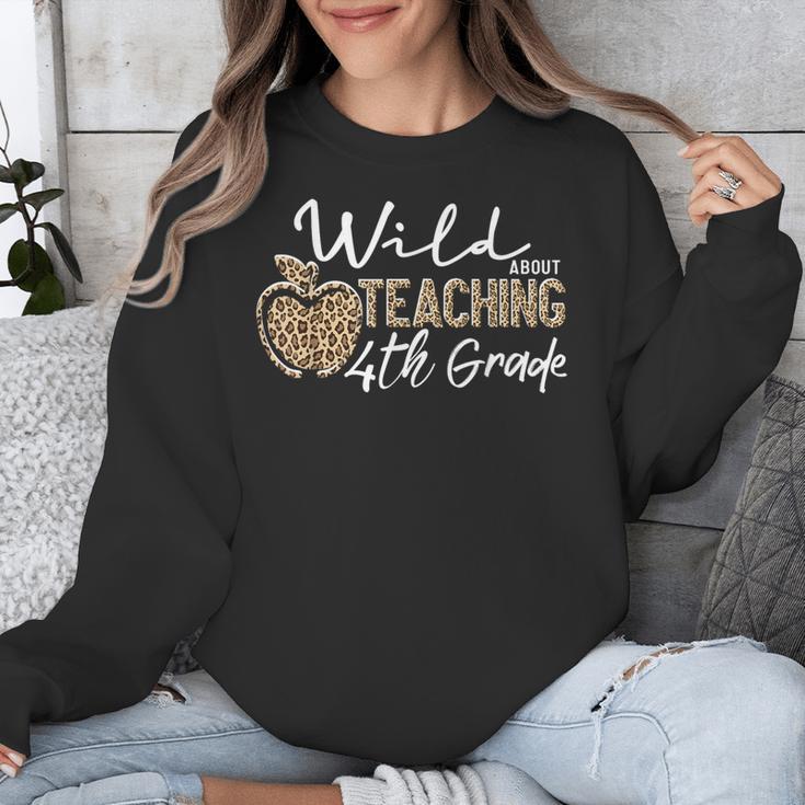 Wild About Teaching School Crew 4th Grade Teacher Squad Unisex Sweatshirt, 4th Grade Teacher Gifts, funny design