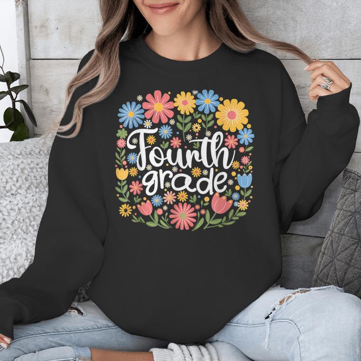 Wildflower 4th Fourth Grade Floral Back To School Teacher Unisex Sweatshirt, 4th Grade Teacher Gifts, funny design Wildflower 4th Fourth Grade Floral Back To School Teacher Unisex Sweatshirt, 4th Grade Teacher Gifts, funny design