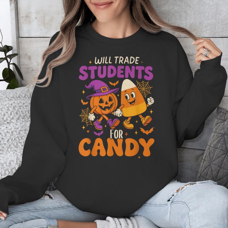 Will Trade Students For Candy Shirt Fun Candy Corn Teacher Unisex Sweatshirt, funny design Will Trade Students For Candy Shirt Fun Candy Corn Teacher Unisex Sweatshirt, funny design