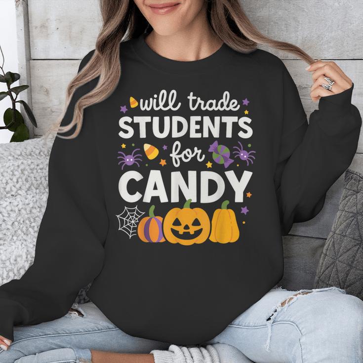 Will Trade Students For Candy Teacher Cute Halloween Unisex Sweatshirt, funny design Will Trade Students For Candy Teacher Cute Halloween Unisex Sweatshirt, funny design