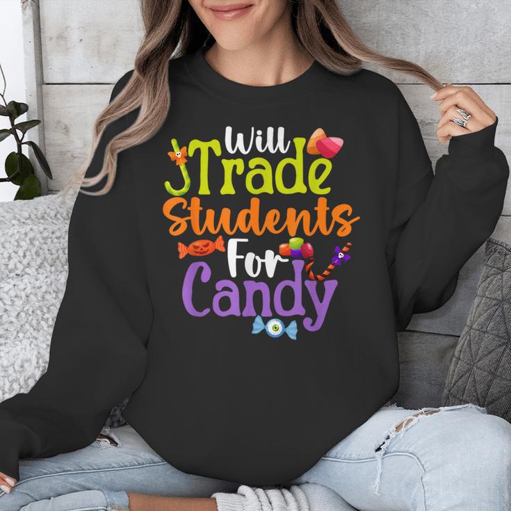 Will Trade Students For Candy Teacher Halloween Costume Unisex Sweatshirt, funny design Will Trade Students For Candy Teacher Halloween Costume Unisex Sweatshirt, funny design
