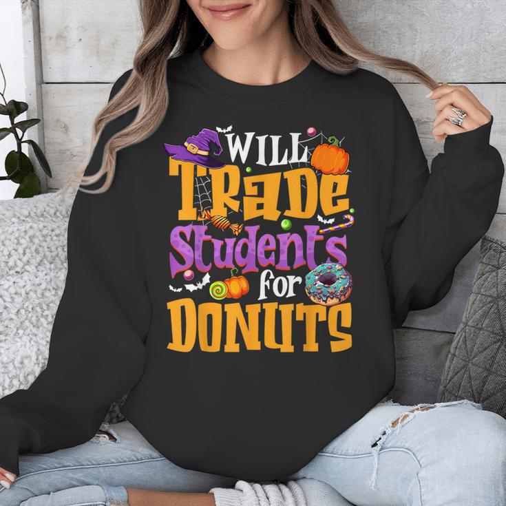 Will Trade Students For Donuts Halloween Teacher Unisex Sweatshirt, funny design