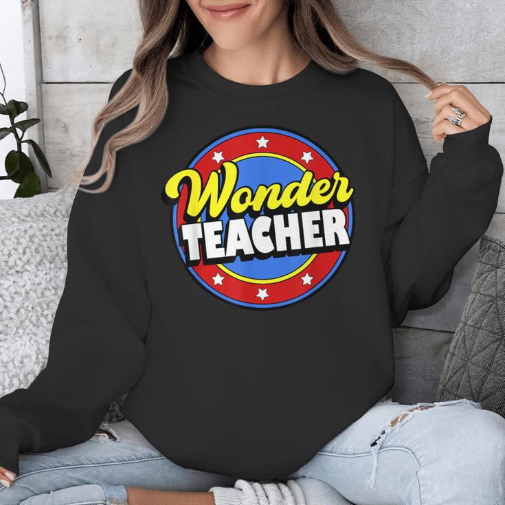 Wonder Teacher Super Woman Power Superhero Back To School Unisex Sweatshirt, Super Teacher Gifts, funny design Wonder Teacher Super Woman Power Superhero Back To School Unisex Sweatshirt, Super Teacher Gifts, funny design