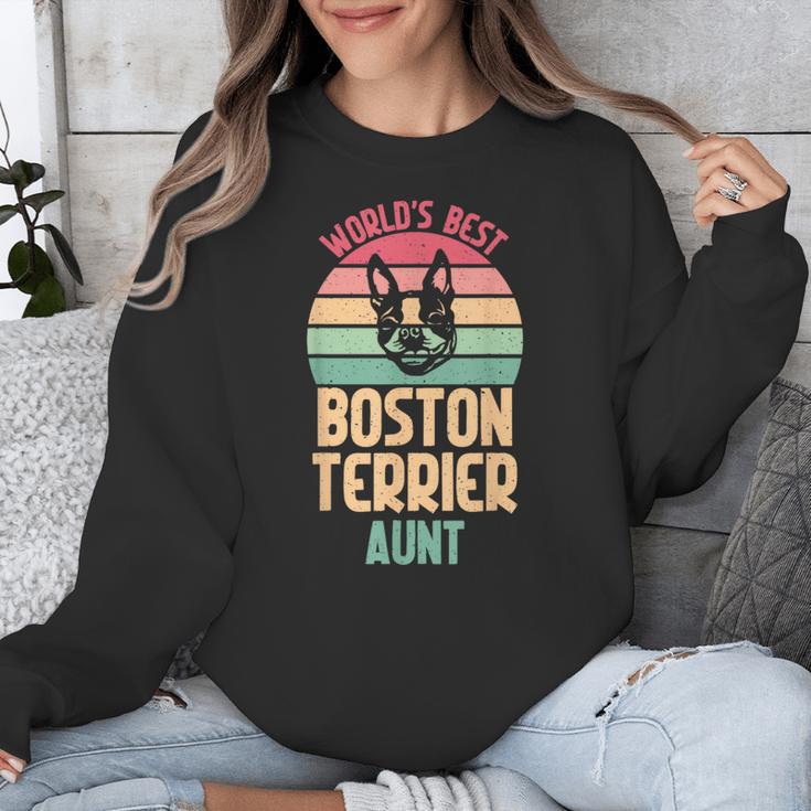Worlds Best Boston Terrier Aunt Unisex Sweatshirt, funny design