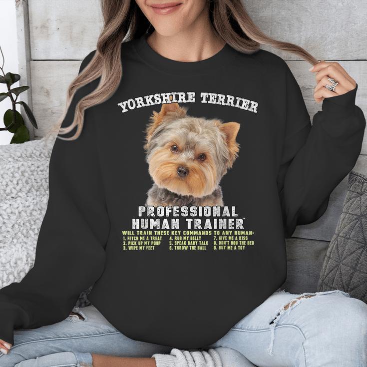 Yorkshire Terrier Yorkie Dog Professional Human Trainer Unisex Sweatshirt, funny design