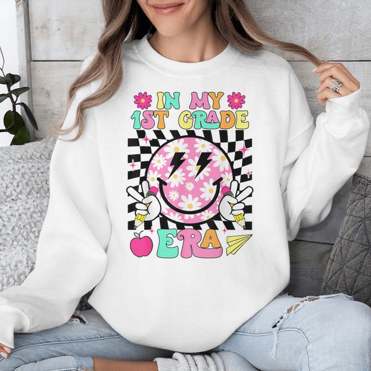 In My 1st Grade Era Smile Face Back To School Teacher Kid Unisex Sweatshirt, funny design In My 1st Grade Era Smile Face Back To School Teacher Kid Unisex Sweatshirt, funny design