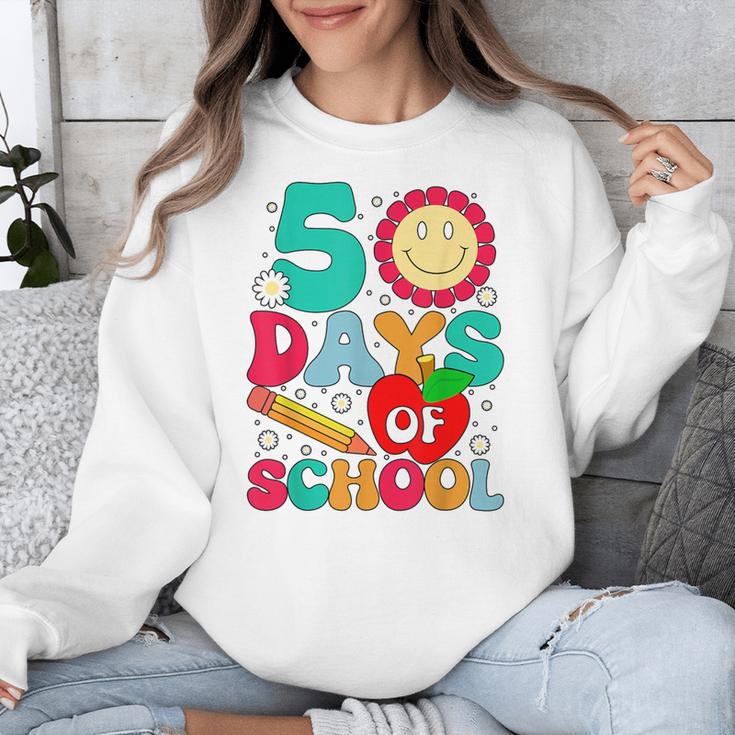 50 Days Of School Teacher Happy 50th Day Of School Kids Unisex Sweatshirt, funny design 50 Days Of School Teacher Happy 50th Day Of School Kids Unisex Sweatshirt, funny design