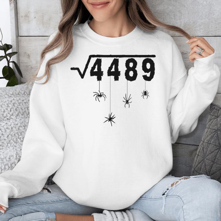 67 Meme Math Teacher 6 7 Halloween Spiders Square Root 4489 Unisex Sweatshirt, funny design