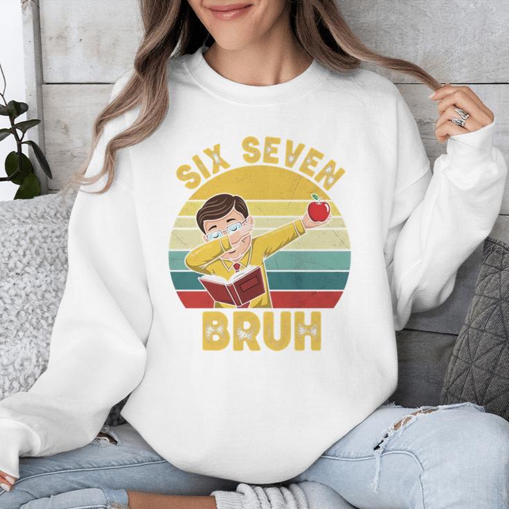 67 Meme Six Seven Bruh Retro Dabbing Teacher School Unisex Sweatshirt, funny design 67 Meme Six Seven Bruh Retro Dabbing Teacher School Unisex Sweatshirt, funny design