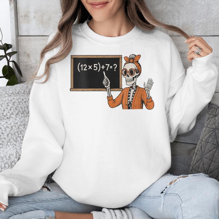 67 Teacher Halloween Skeleton Six Seven Meme Brainrot Math Unisex Sweatshirt, funny design
