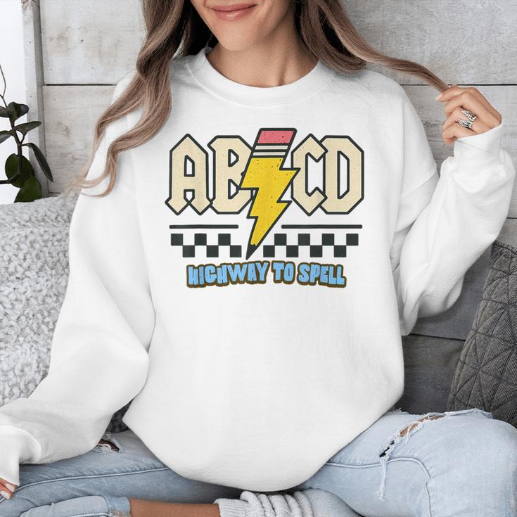 ABCD Highway To Spell Pencil Teacher & Student Font Me Unisex Sweatshirt, funny design