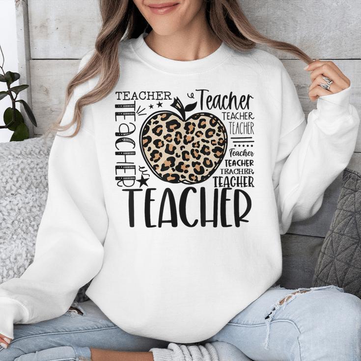 Back To School Teacher Life Apple Leopard Teacher Women Unisex Sweatshirt, funny design Back To School Teacher Life Apple Leopard Teacher Women Unisex Sweatshirt, funny design