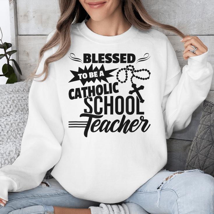 Blessed To Be A Catholic School Teacher Christian Teaching Unisex Sweatshirt, funny design