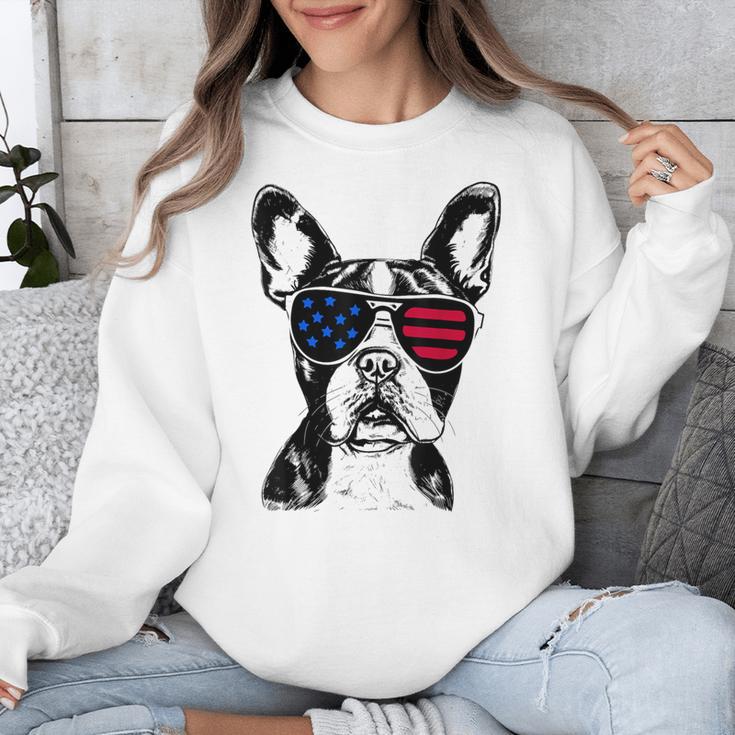 Boston Terrier Dog 4th July America USA Flag Men Women Kids Unisex Sweatshirt, Boston Terrier 4th Of July Gifts, funny design
