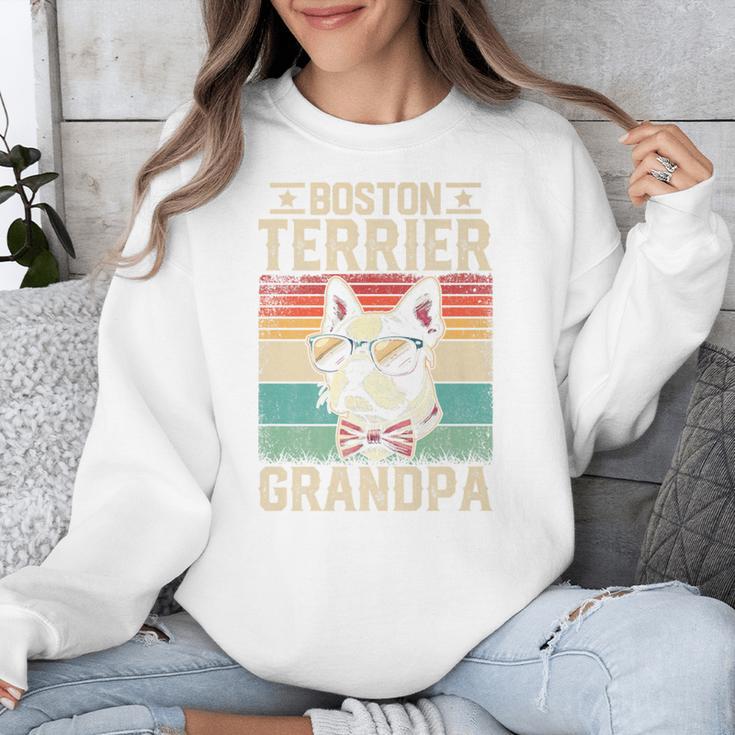 Boston Terrier Grandpa Dog Lover Father's Day Premium Unisex Sweatshirt, funny design