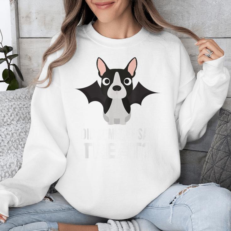 Boston Terrier Halloween Shirt Did Someone Say Treat Unisex Sweatshirt, Boston Terrier Halloween Gifts, funny design