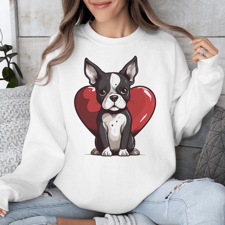 Boston Terrier Mom Dad Bostie Dog Lover Valentines Day Unisex Sweatshirt, Mom Gifts, Boston Terrier Dad Gifts, Boston Terrier Mom Gifts, funny design
