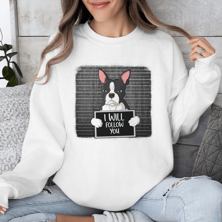 Boston Terrier Mug Shot Guilty Dog Unisex Sweatshirt, funny design