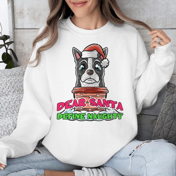 Boston Terrier Santa Claus Christmas Dog Unisex Sweatshirt, Boston Terrier Christmas Gifts, funny design