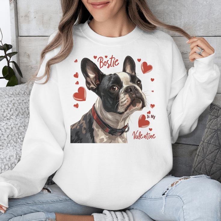 Boston Terrier Is My Valentine Cute Pet Dog Owner Valentine Unisex Sweatshirt, funny design