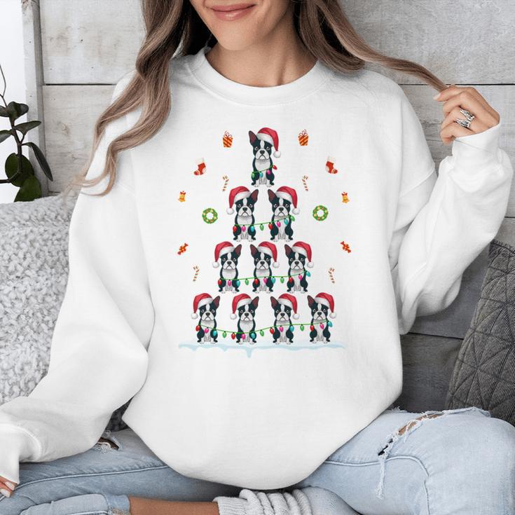 Boston Terrier Xmas Tree Lights For Men Women Boston Terrier Unisex Sweatshirt, funny design