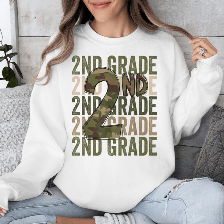 Camo Team 2nd Grade Squad Back To School Teacher Kids Boys Unisex Sweatshirt, 2nd Grade Teacher Gifts, funny design