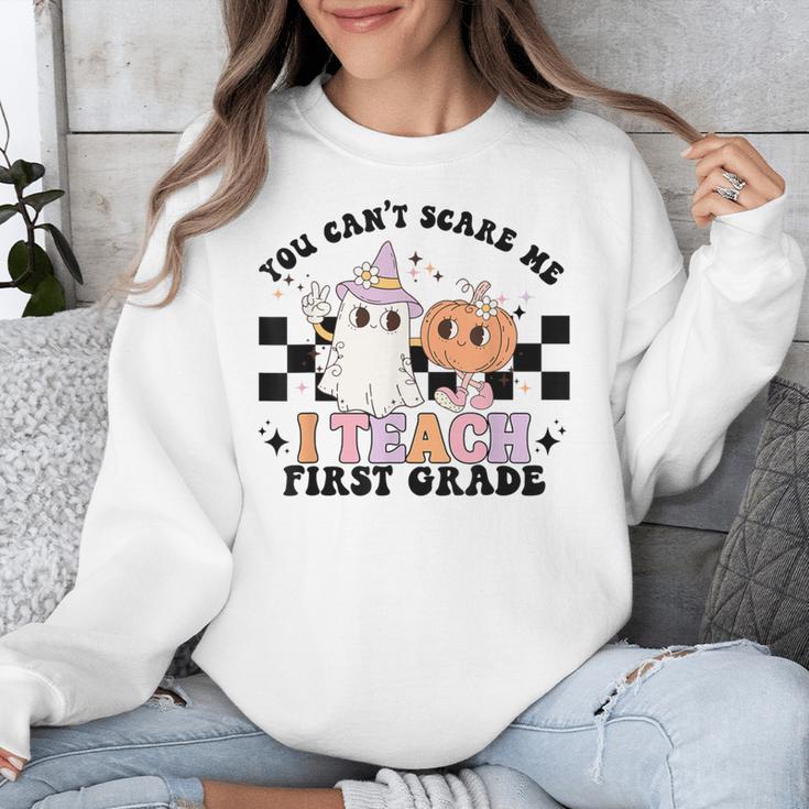 You Cant Scare Me I Teach First Grade Teacher Halloween Unisex Sweatshirt, First Grade Teacher Gifts, funny design You Cant Scare Me I Teach First Grade Teacher Halloween Unisex Sweatshirt, First Grade Teacher Gifts, funny design