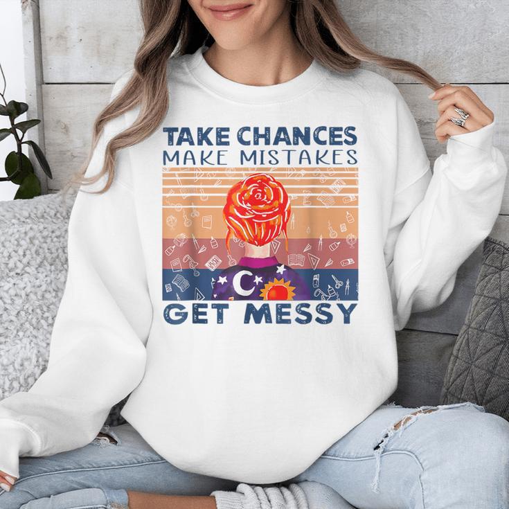 Take Chances Make Mistakes Get Messy Vintage Teacher Life Unisex Sweatshirt, funny design Take Chances Make Mistakes Get Messy Vintage Teacher Life Unisex Sweatshirt, funny design