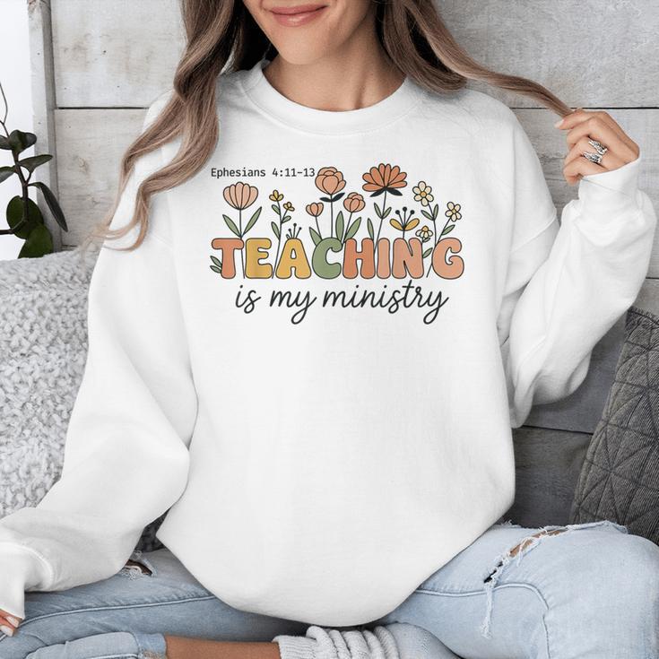 Christian Teacher Teaching Is My Ministry Faith Bible Verse Unisex Sweatshirt, funny design
