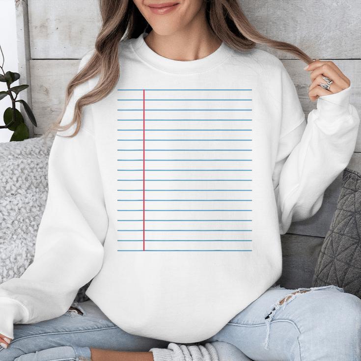 College Ruled Lined Paper Student Teacher Professor Costume Unisex Sweatshirt, funny design