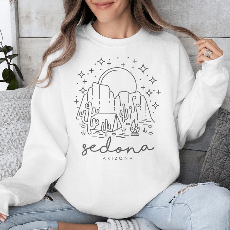 Cool Vintage Cactus Sedona Arizona Camping Souvenir Unisex Sweatshirt, funny design
