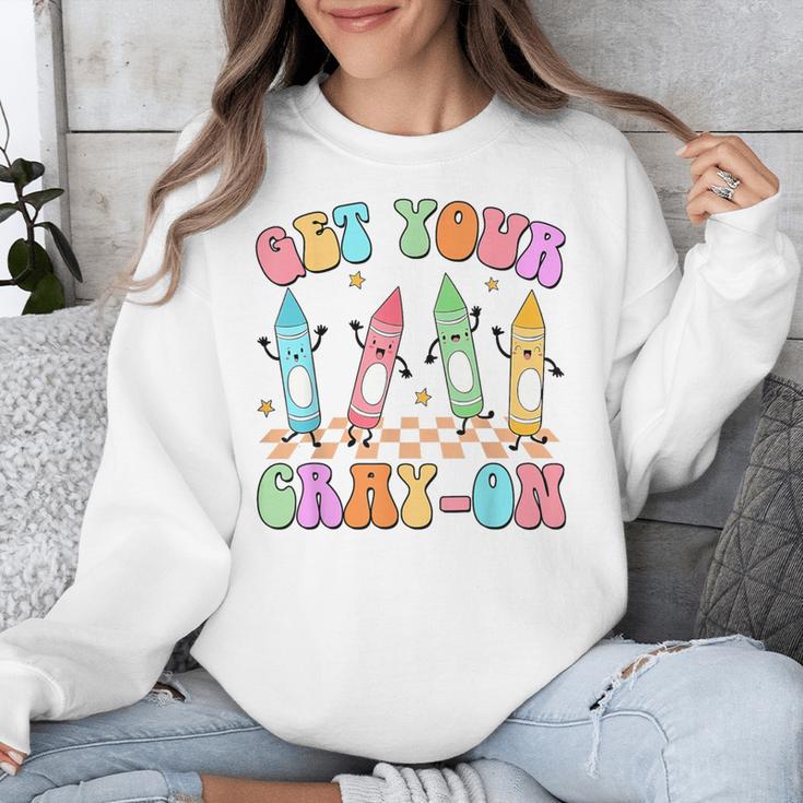 Get Your Cray-On Preschool Teacher Kindergarten Teacher Unisex Sweatshirt, funny design Get Your Cray-On Preschool Teacher Kindergarten Teacher Unisex Sweatshirt, funny design
