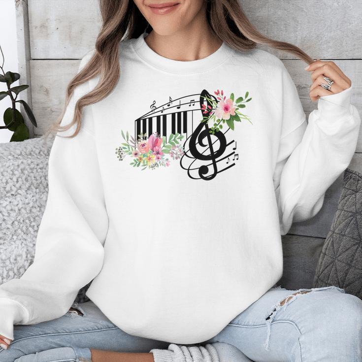 Cut Music Teacher Shirt With a Piano Keys Notes And Flowers Unisex Sweatshirt, funny design Cut Music Teacher Shirt With a Piano Keys Notes And Flowers Unisex Sweatshirt, funny design