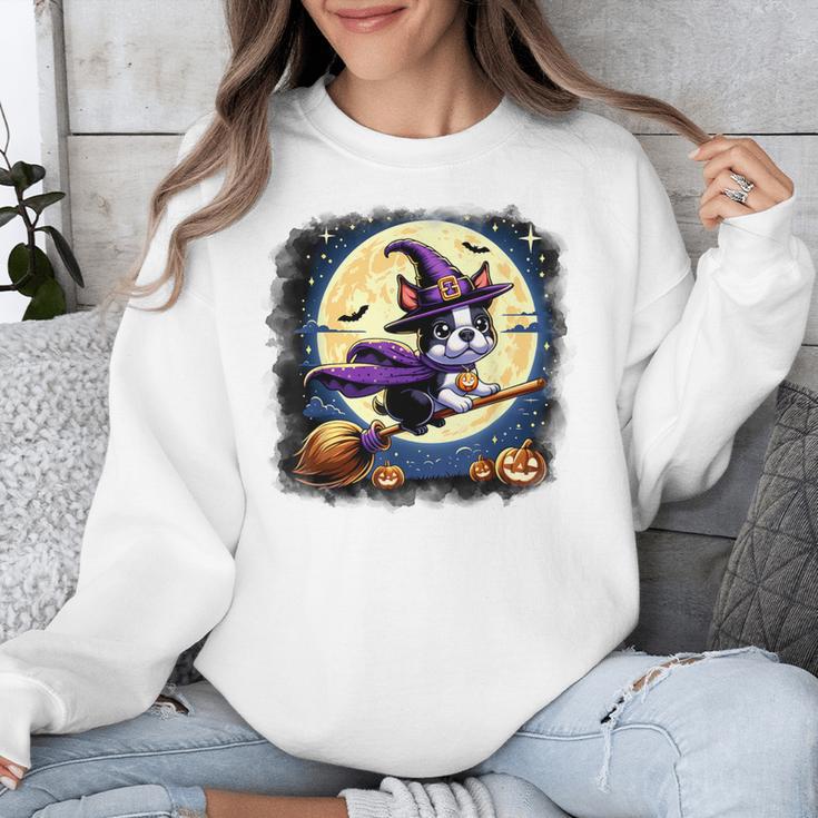 Cute Boston Terrier Halloween Costume Dog Lover Women Girls Unisex Sweatshirt, Boston Terrier Halloween Gifts, funny design