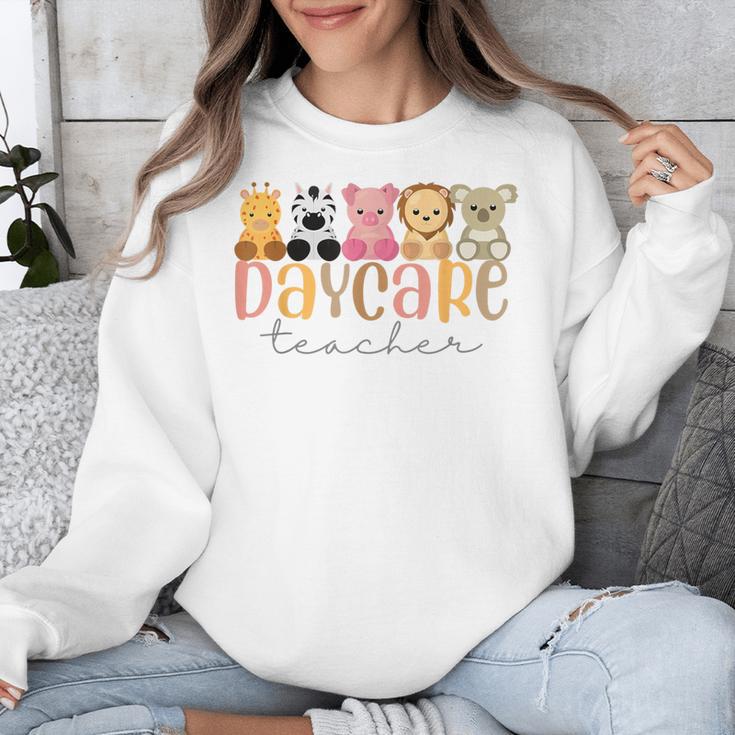 Daycare Teacher Animals Daycare Provider Back To School Unisex Sweatshirt, funny design