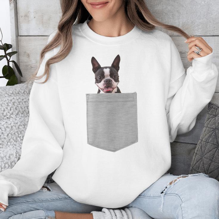 Dog In Your Pocket Boston Terrier For Men Women Girls Kids Unisex Sweatshirt, funny design
