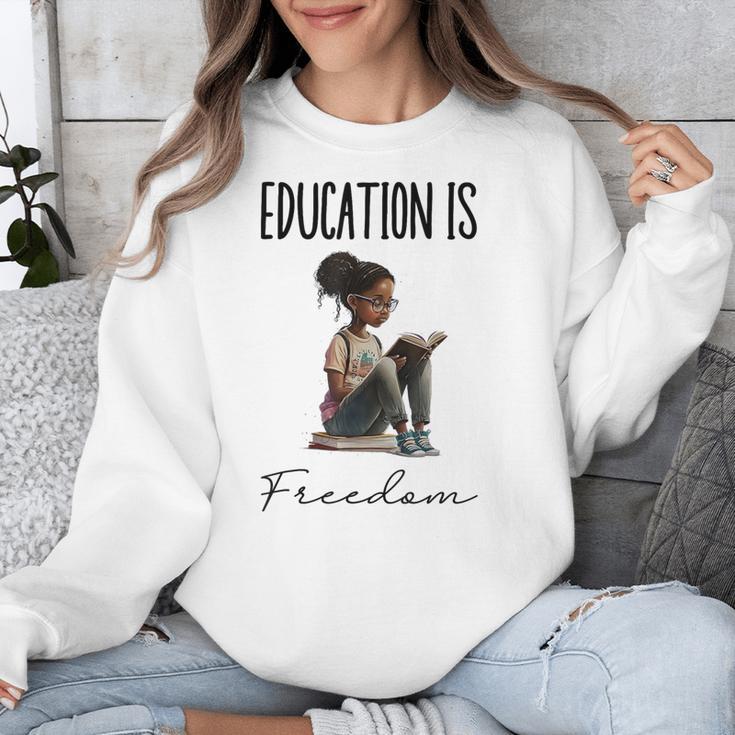 Education Is Freedom Teacher Books Black History Month Unisex Sweatshirt, History Teacher Gifts, funny design Education Is Freedom Teacher Books Black History Month Unisex Sweatshirt, History Teacher Gifts, funny design