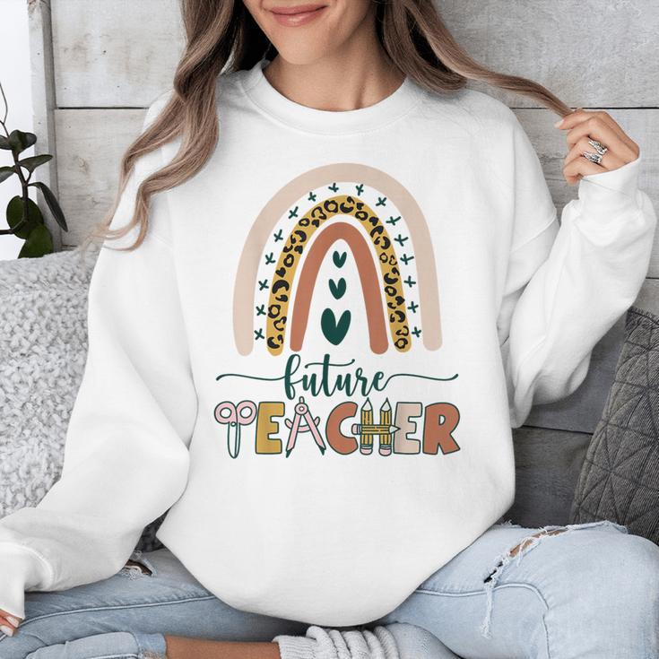 Future Teacher Boho Rainbow Leopard New Grad Student Unisex Sweatshirt, Future Teacher Gifts, funny design Future Teacher Boho Rainbow Leopard New Grad Student Unisex Sweatshirt, Future Teacher Gifts, funny design