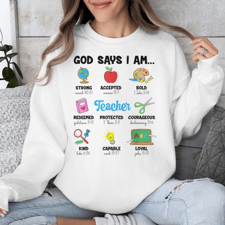 God Says Im Teacher Christian Back To School Religious Unisex Sweatshirt, funny design God Says Im Teacher Christian Back To School Religious Unisex Sweatshirt, funny design