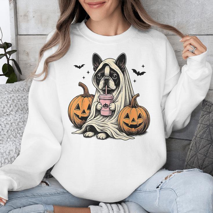 Halloween Boston Terrier Ghost Unisex Sweatshirt, Boston Terrier Ghost Gifts, Boston Terrier Halloween Gifts, funny design