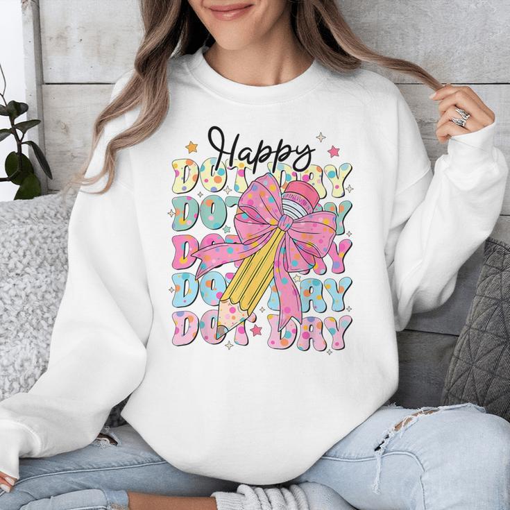 Happy Dot Day 2025 Coquette Bow Teachers Kids Boys Girls Unisex Sweatshirt, funny design Happy Dot Day 2025 Coquette Bow Teachers Kids Boys Girls Unisex Sweatshirt, funny design