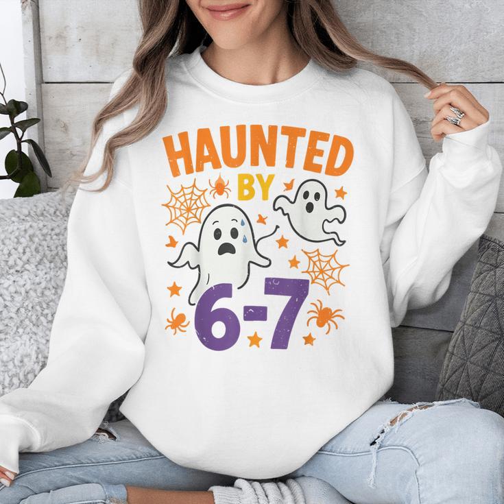 Haunted 67 Ghost Math Teacher Halloween Costume Math Pun Unisex Sweatshirt, funny design Haunted 67 Ghost Math Teacher Halloween Costume Math Pun Unisex Sweatshirt, funny design