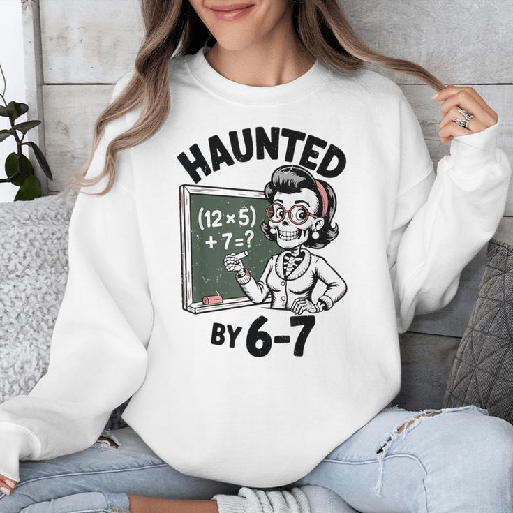 Haunted 67 Skeleton Math Teacher Halloween Costume Math Pun Unisex Sweatshirt, funny design Haunted 67 Skeleton Math Teacher Halloween Costume Math Pun Unisex Sweatshirt, funny design