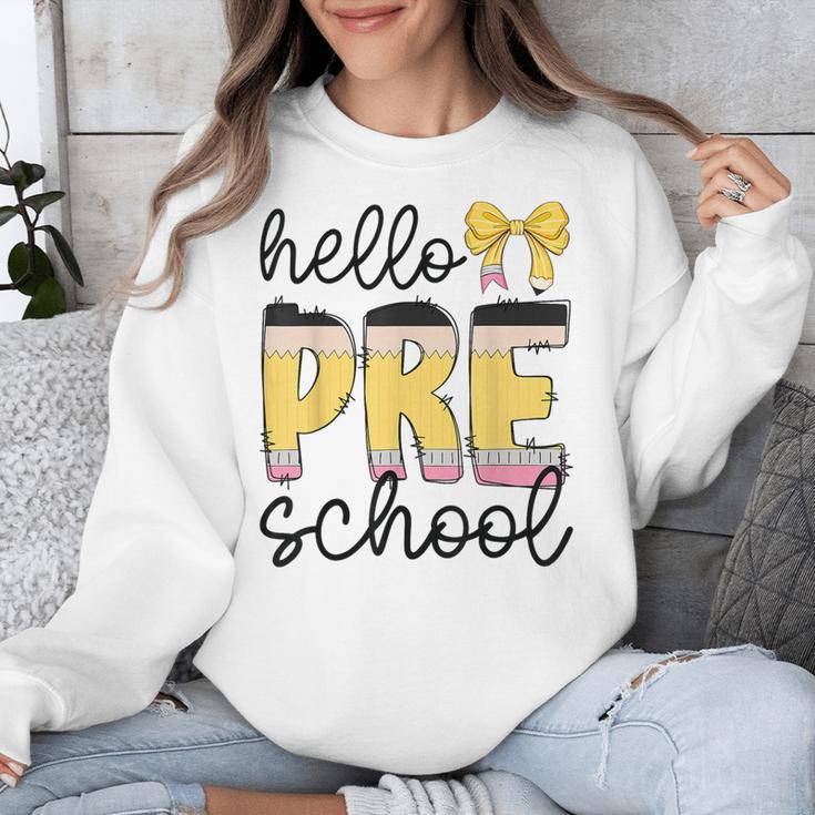 Hello Pre-K Preschool Back To School First Day Teacher Kids Unisex Sweatshirt, funny design Hello Pre-K Preschool Back To School First Day Teacher Kids Unisex Sweatshirt, funny design