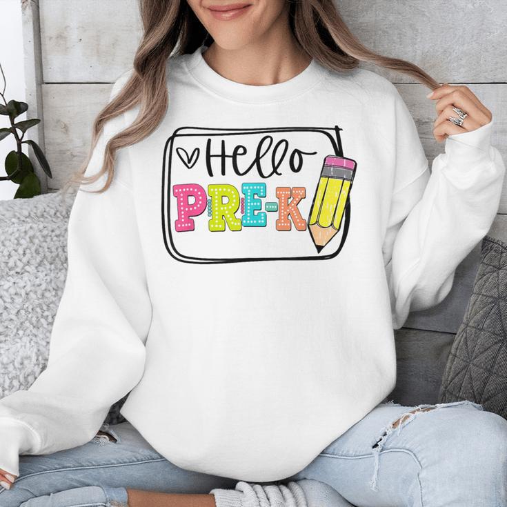 Hello Pre-K Team Preschool Teacher Kids Back To School Unisex Sweatshirt, funny design Hello Pre-K Team Preschool Teacher Kids Back To School Unisex Sweatshirt, funny design