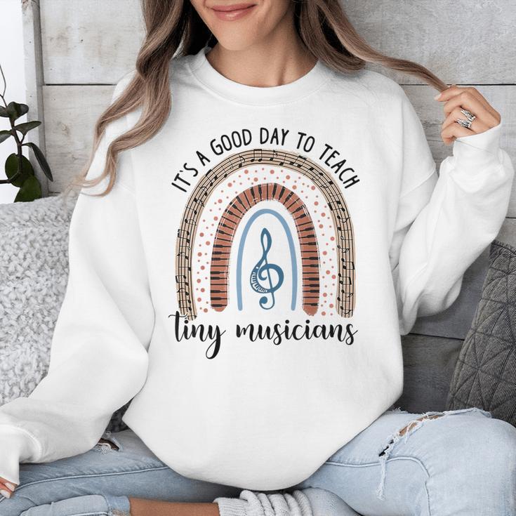Its A Good Day To Teach Tiny Musicians Music Teacher Rainbow Unisex Sweatshirt, funny design