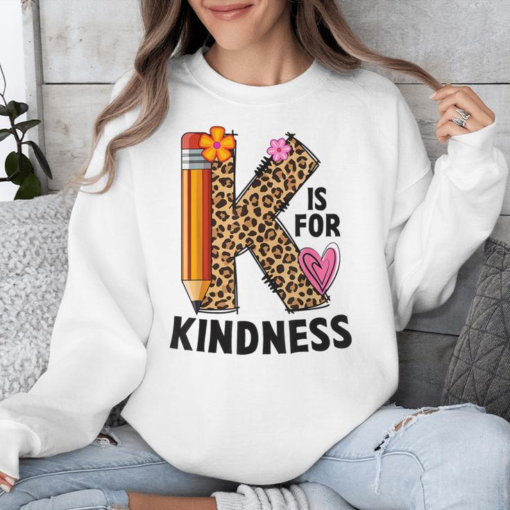 K Is For Kindness Unity Day Teacher Kids Unisex Sweatshirt, funny design K Is For Kindness Unity Day Teacher Kids Unisex Sweatshirt, funny design