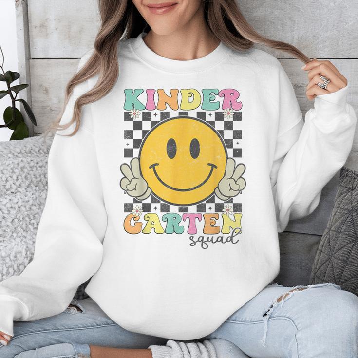 Kindergarten Squad Smile Face Teachers Kids Back To School Unisex Sweatshirt, funny design