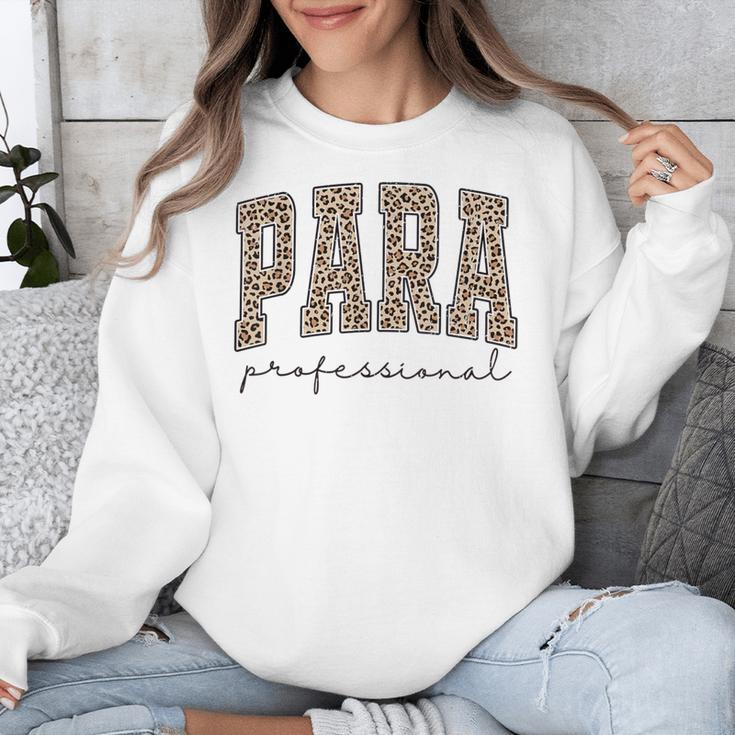 Leopard Paraprofessional Back To School Para Squad Teacher Unisex Sweatshirt, funny design